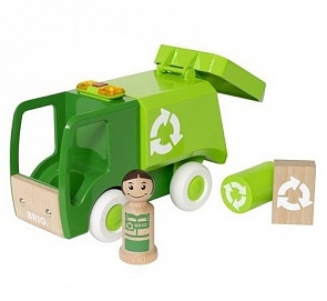 Мусоровоз с 4 элементами, свет, звук, работает от батареек (Brio, 30278)